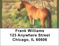 Horses In Fall Address Labels | LBQBC-67