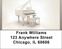 White Grand Piano Address Labels | LBQBE-98