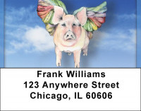 Yes Pigs Fly Address Labels | LBQBJ-27