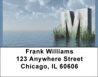 Letter M In The Sea Address Labels | LBQBK-47
