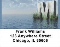 Letter M In The Sea Address Labels | LBQBK-47