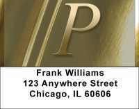Solid Gold Monograms - P Address Labels | LBQBM-02