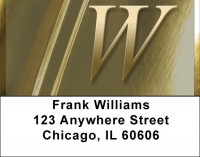 Solid Gold Monograms - W Address Labels | LBQBM-09