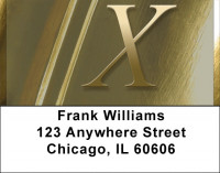 Solid Gold Monograms - X Address Labels | LBQBM-10
