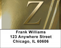 Solid Gold Monograms - Z Address Labels