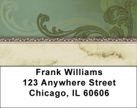 Green Vintage Scroll Address Labels | LBQBM-63