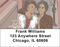 Young Couple On Steps Address Labels | LBQBO-48