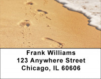 Footprints On The Beach Address Labels