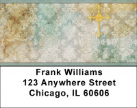 Fleur de Lis Cross Address Labels | LBQBQ-83
