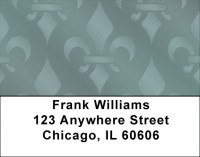 Brushed Metal Fleur de Lis Address Labels | LBQBQ-88
