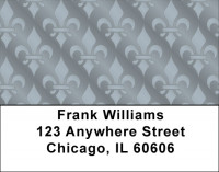 Brushed Metal Fleur de Lis Address Labels | LBQBQ-88