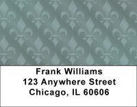 Brushed Metal Fleur de Lis Address Labels | LBQBQ-88