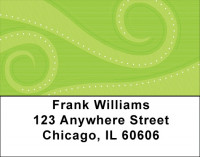Contemporary Green Swirls Address Labels