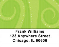 Contemporary Green Swirls Address Labels | LBQBR-07