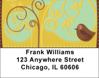 Birds And Swirls Address Labels | LBQBR-32