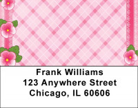 Pink Plaids And Flowers Address Labels | LBQBR-80