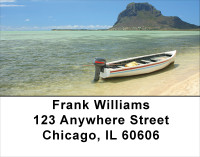 Moored Fishing Boats Address Labels | LBSAI-13