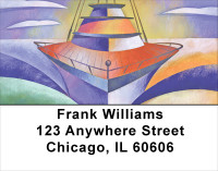 Artistic Look At Sailing Address Labels | LBSAI-18