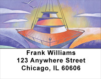 Artistic Look At Sailing Address Labels | LBSAI-18