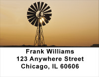 Windmills On Western Plains Address Labels | LBSCE-51