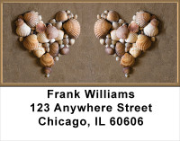Seashells - Seashell Hearts Address Labels | LBSCE-60