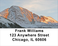 Skiing On A Golden Mountain Address Labels | LBSPO-30