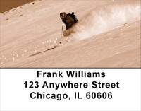Skiing On A Golden Mountain Address Labels | LBSPO-30