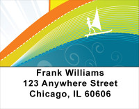 Windsurfing Abstract Address Labels | LBSPO-60