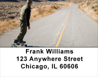 Highway On Skateboard Address Labels | LBSPO-76