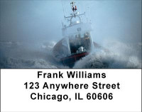 Coast Guard During Storm Address Labels | LBTRA-25