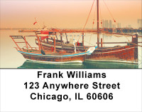 Vintage Boats From Around The World Address Labels | LBTRA-41