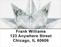 Christmas - Metalic Silver Stars Address Labels | LBXMS-26