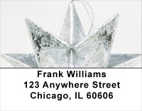 Christmas - Metalic Silver Stars Address Labels | LBXMS-26