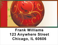 Red Ornaments Address Labels | LBXMS-33