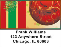 Red Ornaments Address Labels | LBXMS-33