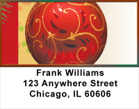 Red Ornaments Address Labels | LBXMS-33