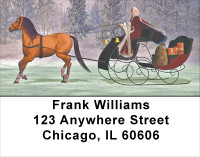 Vintage Christmas Sleigh Ride Address Labels | LBXMS-34