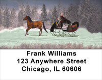 Vintage Christmas Sleigh Ride Address Labels | LBXMS-34