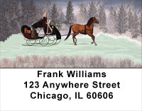 Vintage Christmas Sleigh Ride Address Labels | LBXMS-34
