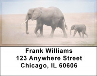 Elephants in the Wild Address Labels | LBZANI-67