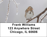 Sparrow In Winter Address Labels | LBZANJ-18