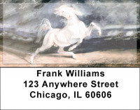 Wild White Stallion Address Labels | LBZANJ-35