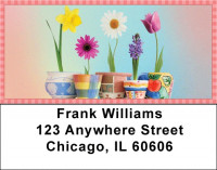 Spring Pots & Flowers Address Labels | LBZFLO-42