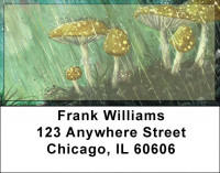 Mushroom Rain Address Labels