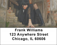 Female Vampire In Gothic Castle Address Labels | LBZFUN-09