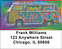 Groovy Hippie Bus Address Labels | LBZFUN-44