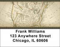Vintage North America Map Address Labels | LBZMIL-16