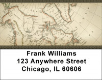 Vintage North America Map Address Labels | LBZMIL-16