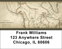 Vintage North America Map Address Labels | LBZMIL-16
