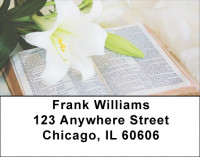 Lily Boquet On Holy Bible Address Labels | LBZREL-11